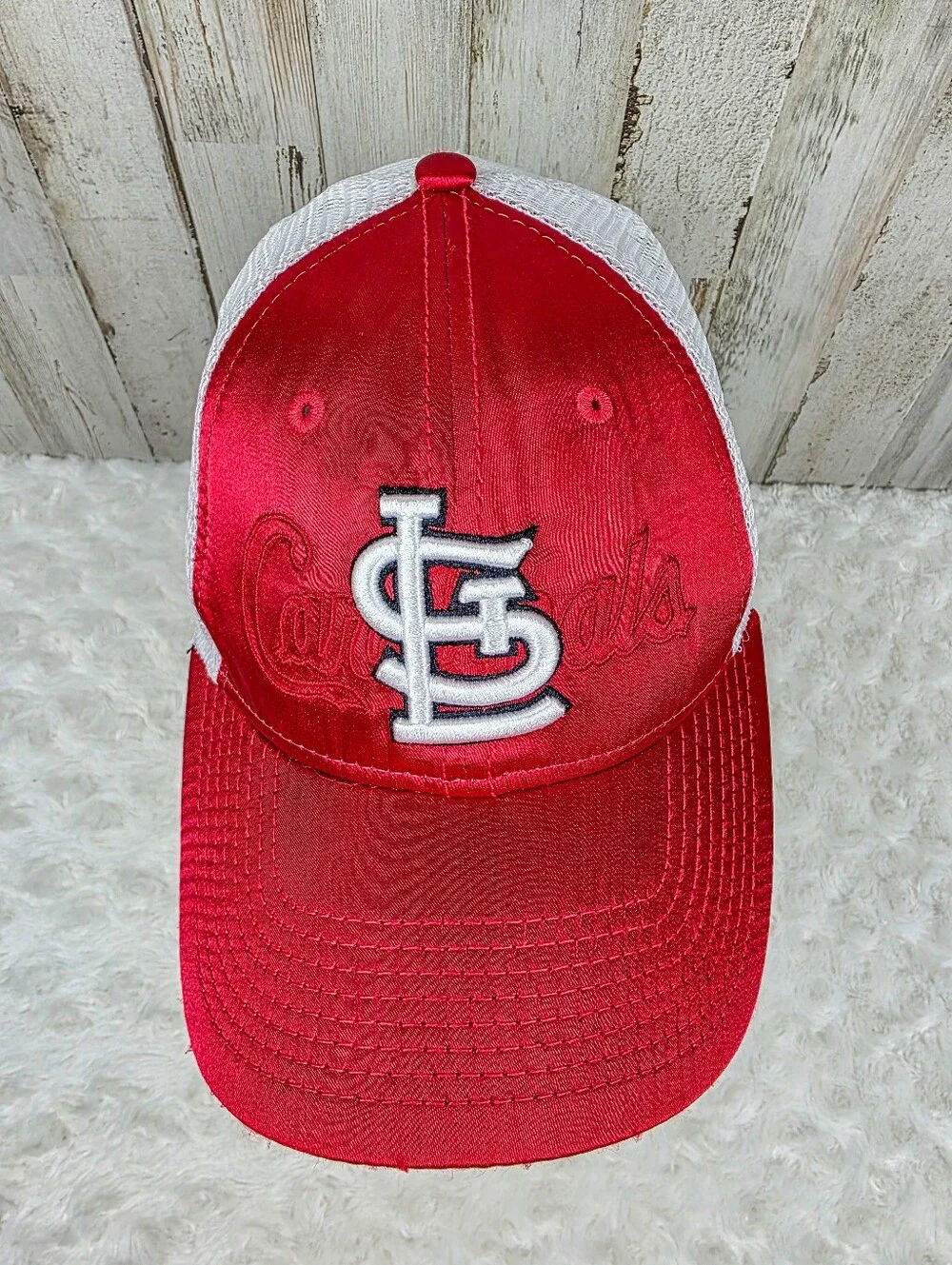 New Era St. Louis Cardinals Red Satin Snapback Cap with White Logo OSFA